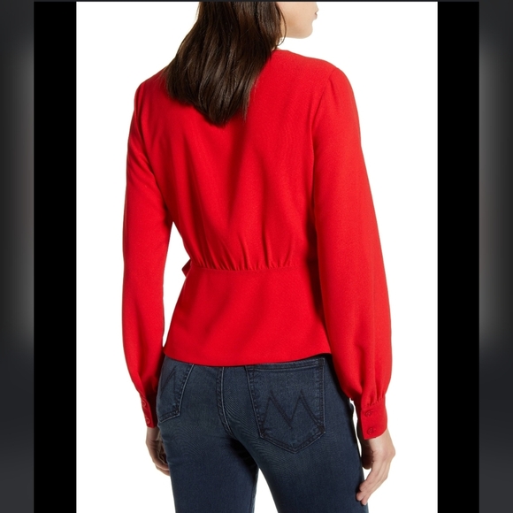 Bailey 44, Nina Color Blocked Wrap Top Blouse, Lipstick, Size 10 - Picture 7 of 14